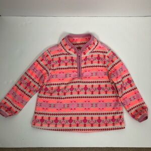 Oshkosh B’Gosh Pink 1/4 sleeve Fleece Pullover Size 2T